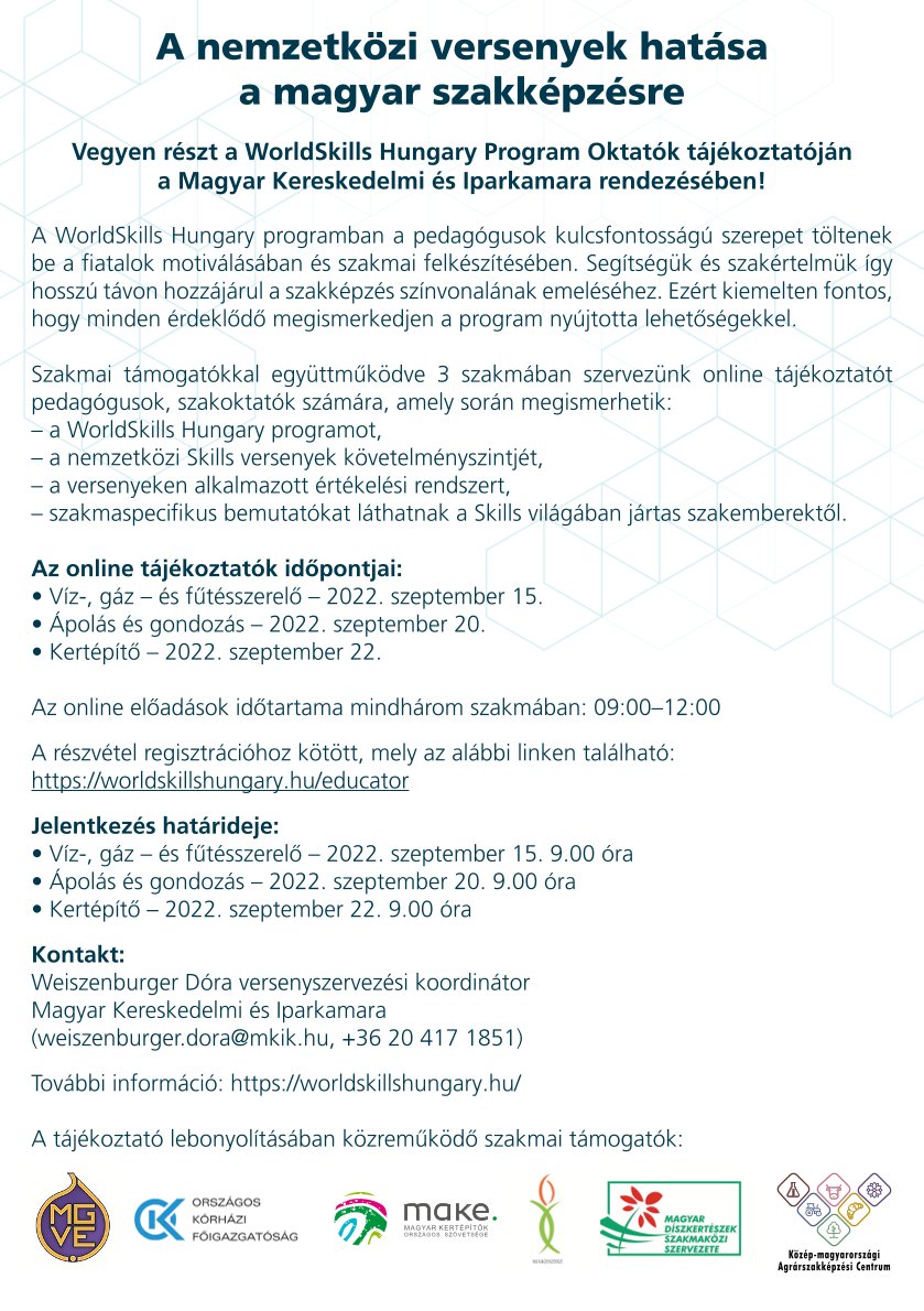 Oktatók tájékoztatása1 2